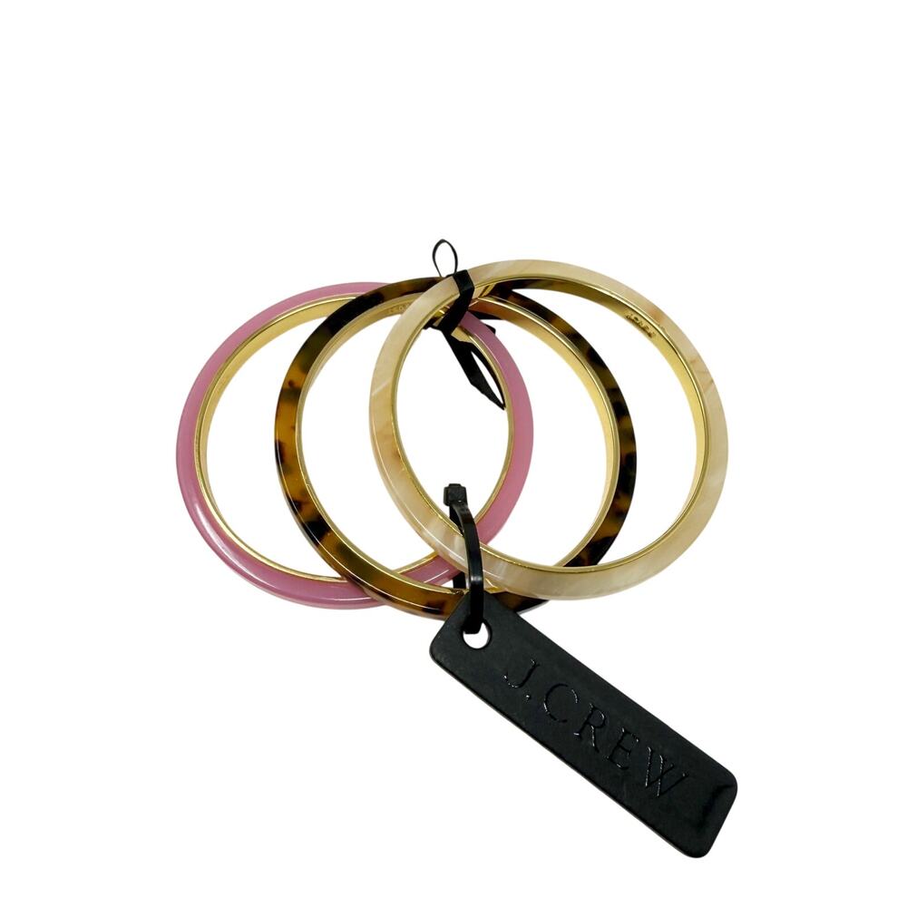 NWT J. Crew Bundle of 3 Metal & Lucite Bangles